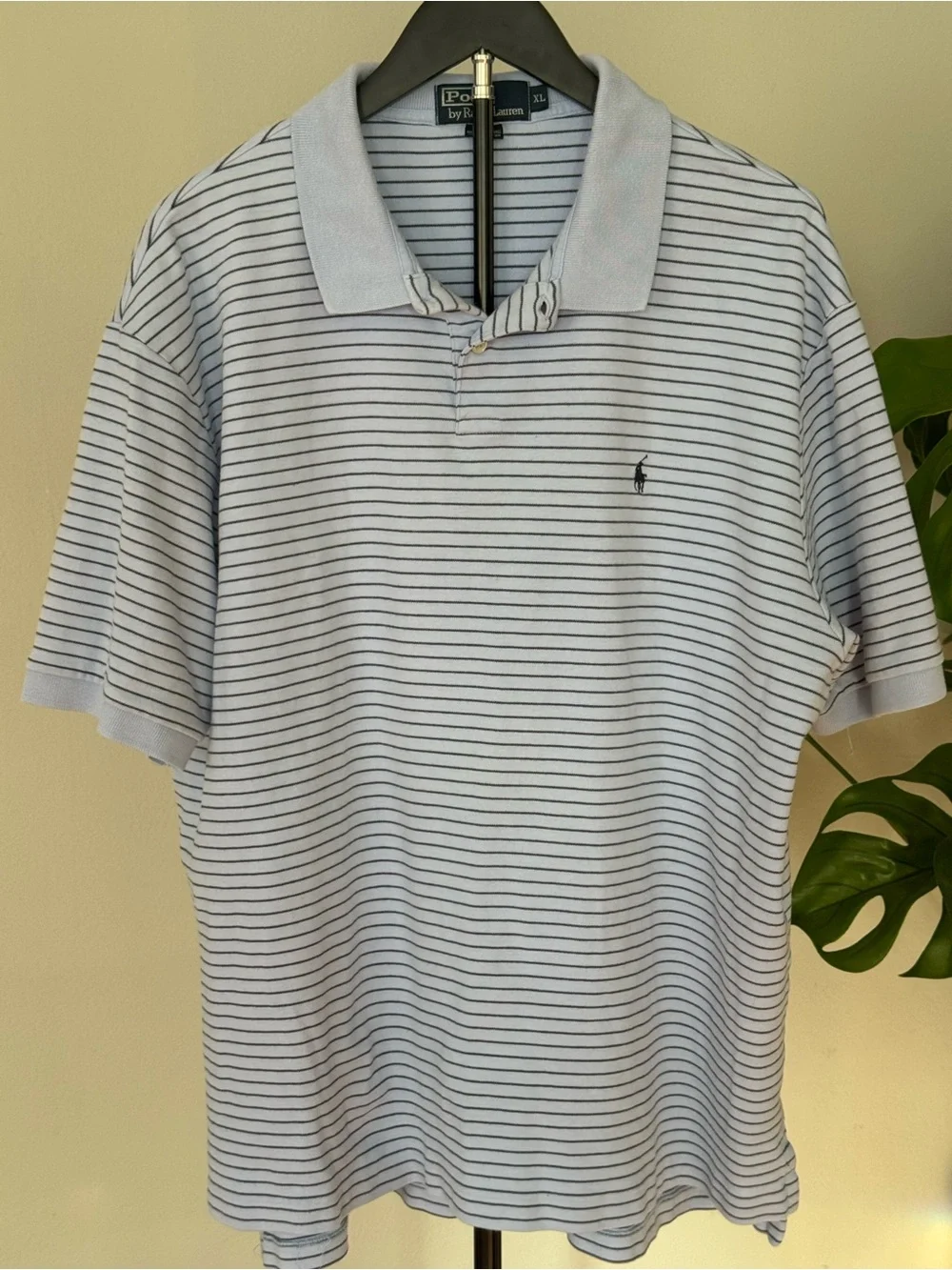 Ralph Lauren Light Blue & Navy Striped Polo Shirt